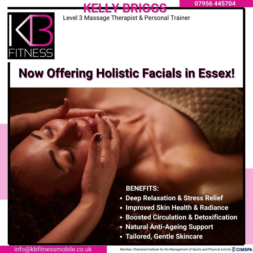 Client enjoying a relaxing holistic facial to rejuvenate skin and promote wellness.