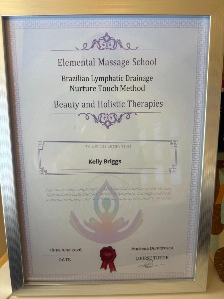 Brazilian Lymphatic Drainage Nurture Touch Method certification